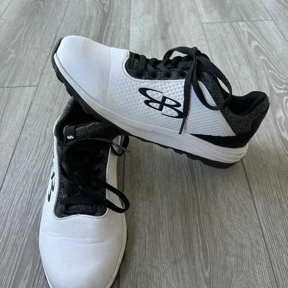 Men’s Boombah Vortx AWR White/Black/Gray Turf Shoes - Picture 2 of 7